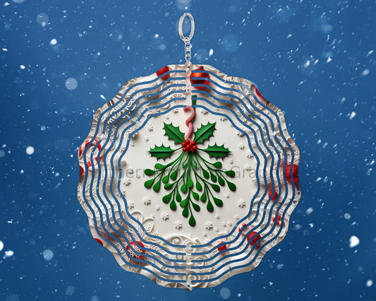 Festive Mistletoe Charm Wind Spinner