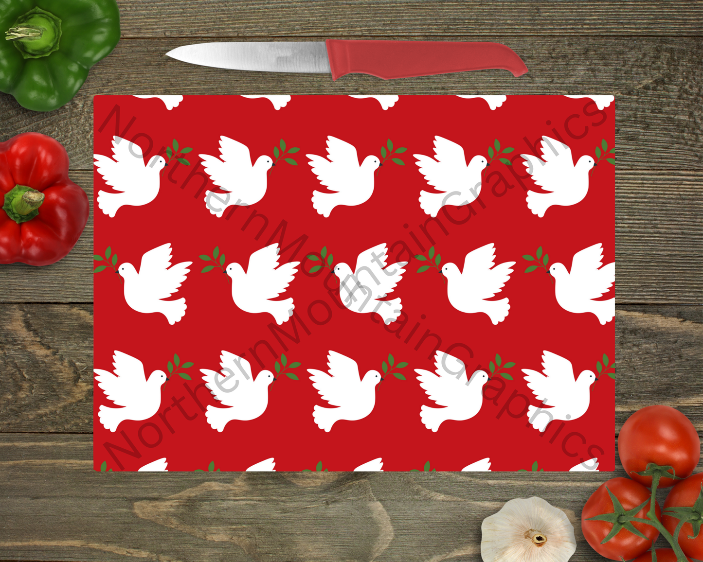 Glass Cutting Board Christmas