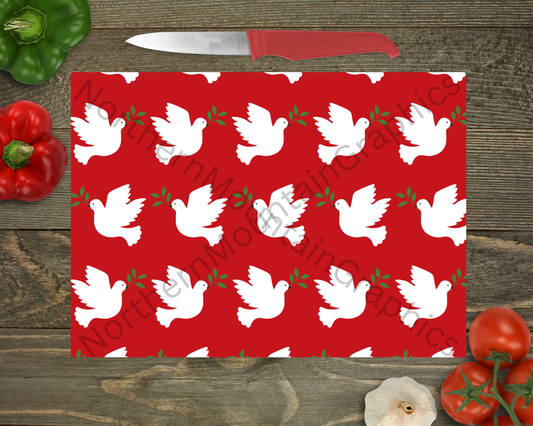 Glass Cutting Board Christmas