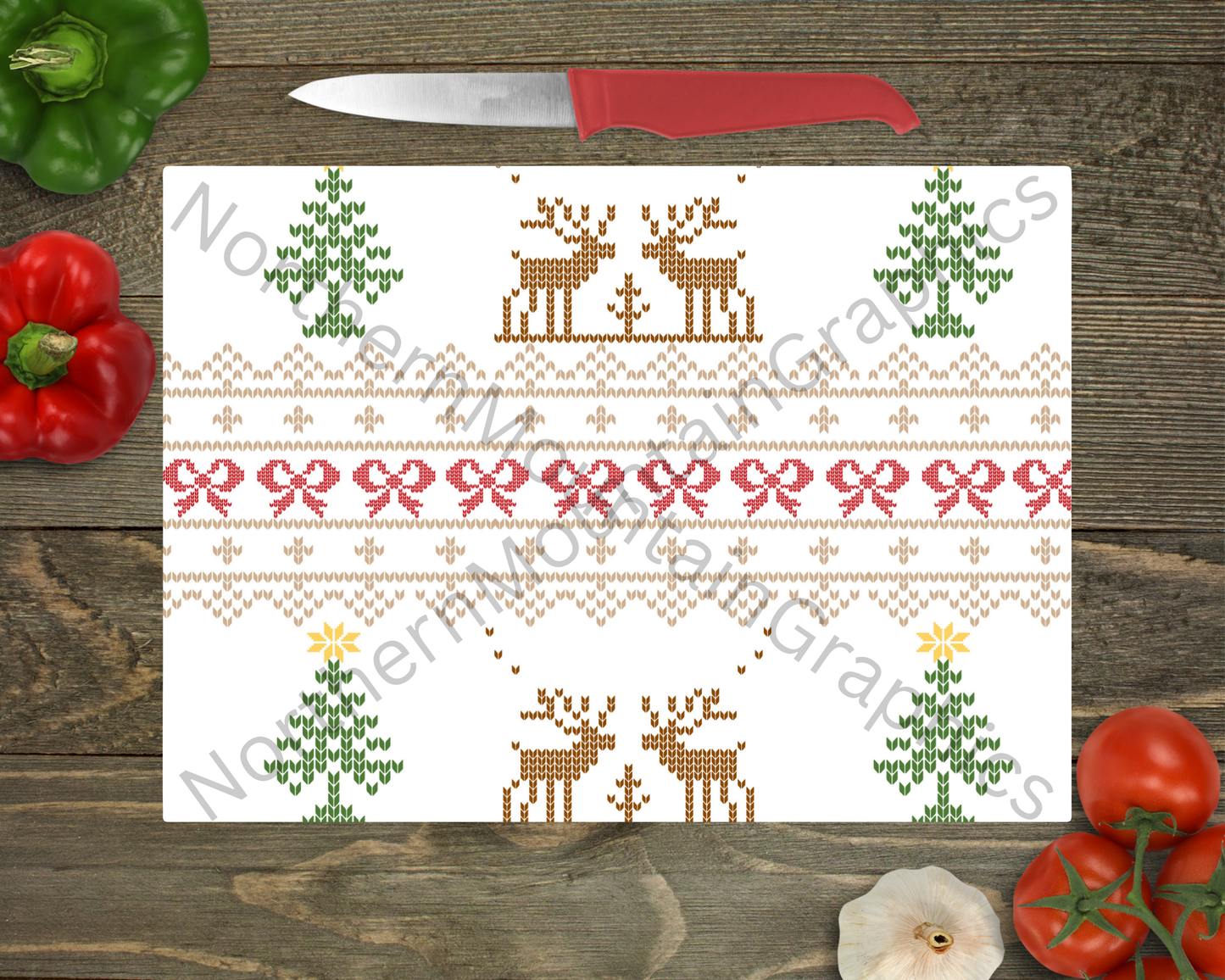 Glass Cutting Board Christmas