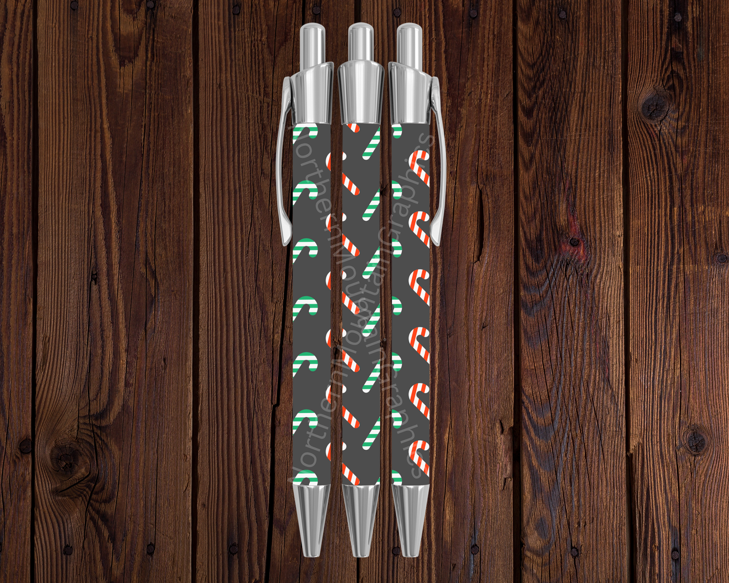 Candy Cane Pattern Christmas Pen