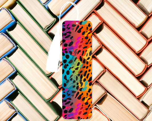 Rainbow Leopard Print Splash Bookmark