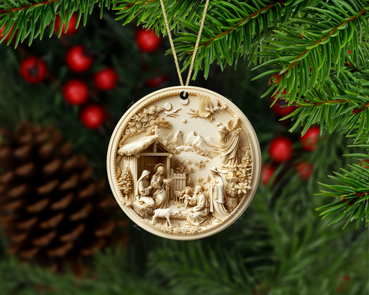 Divine Nativity Christmas Ornament