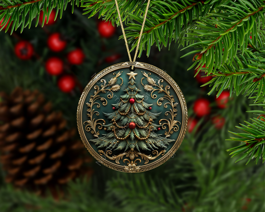 Victorian Christmas Tree Medallion Christmas Ornament
