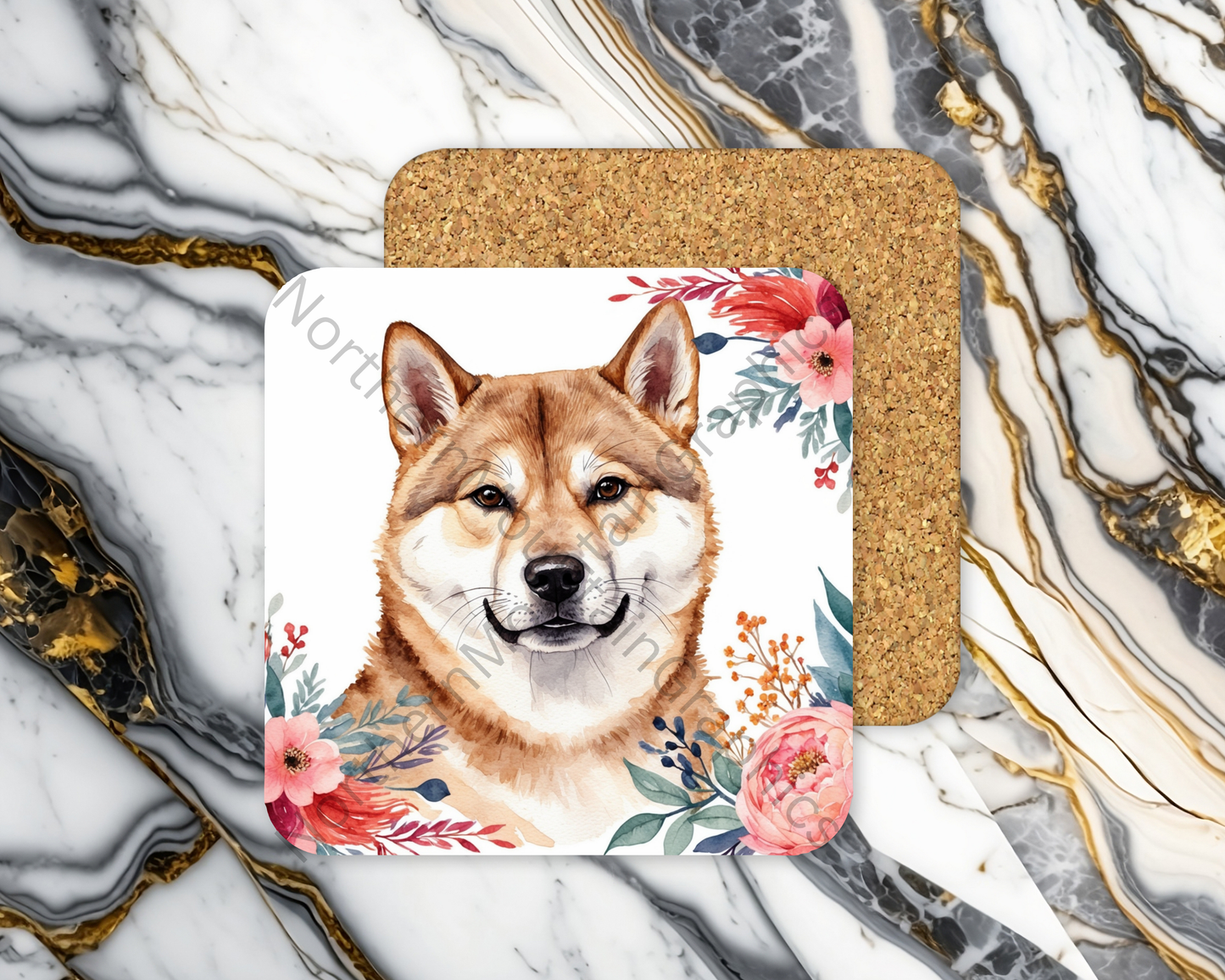 Square Coaster Dog