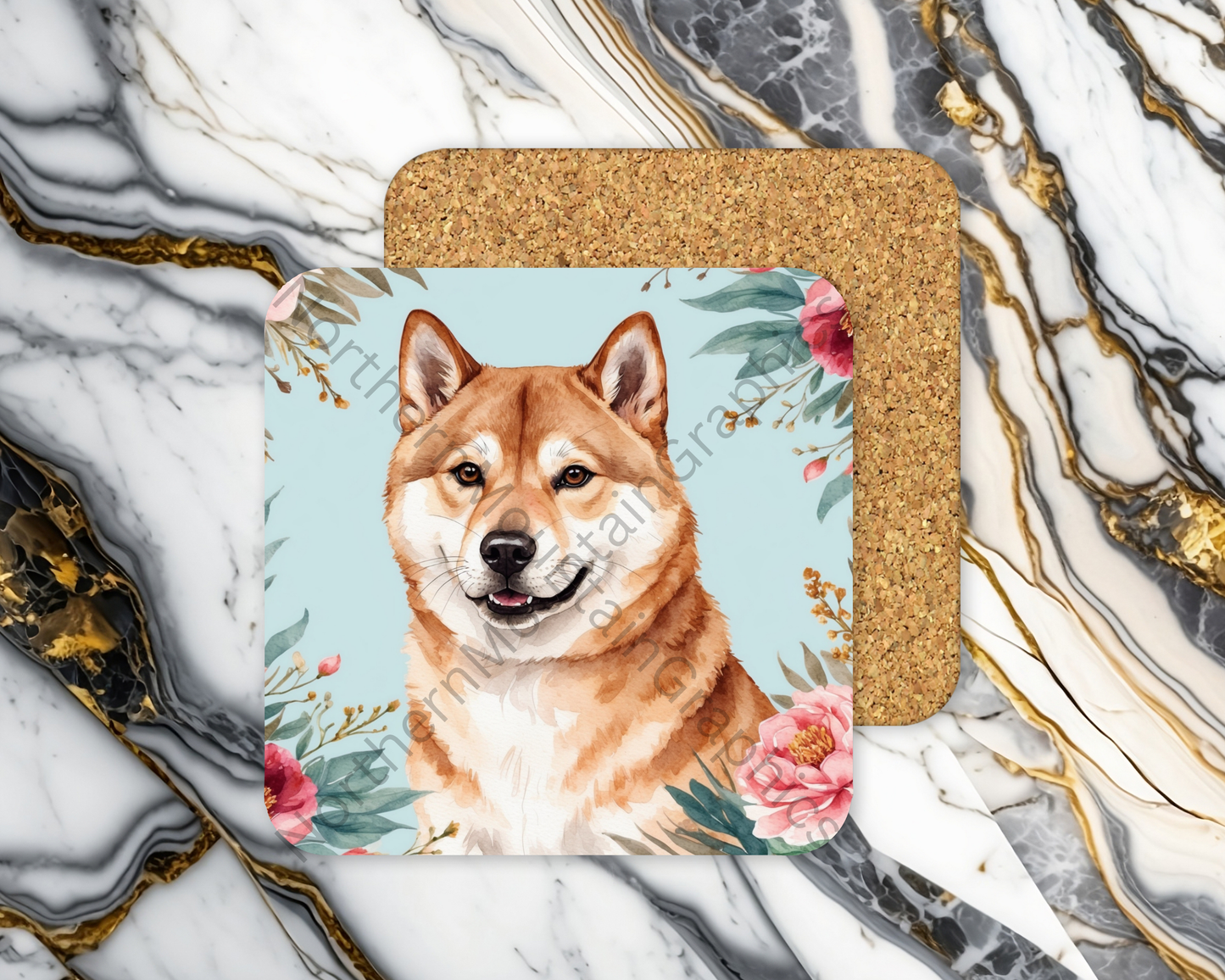Square Coaster Dog