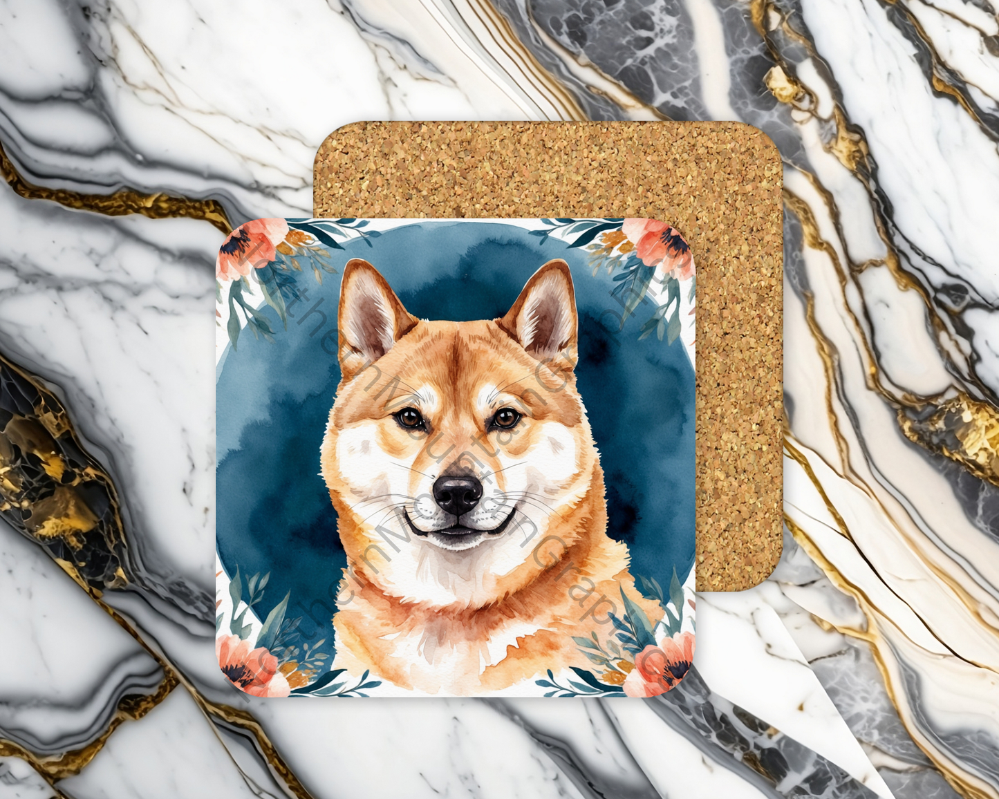 Square Coaster Dog