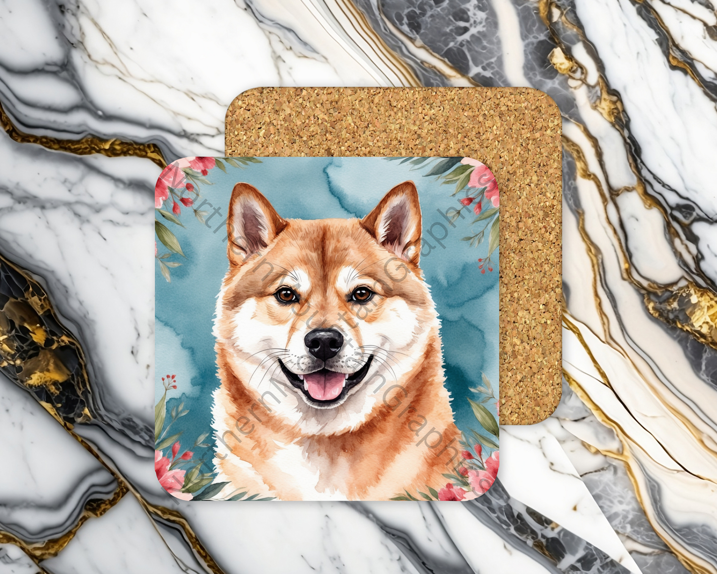 Square Coaster Dog