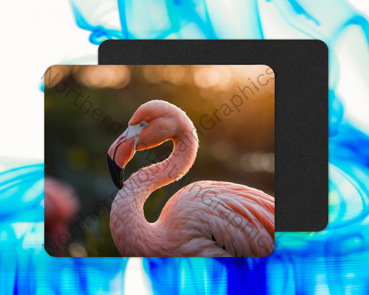 Golden Hour Flamingo Mouse Pad