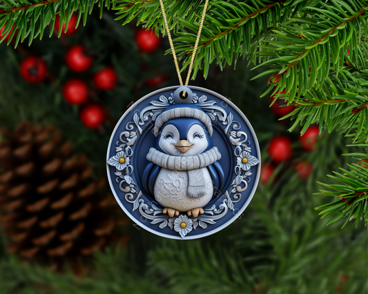 Frosty Charm Penguin Christmas Ornament