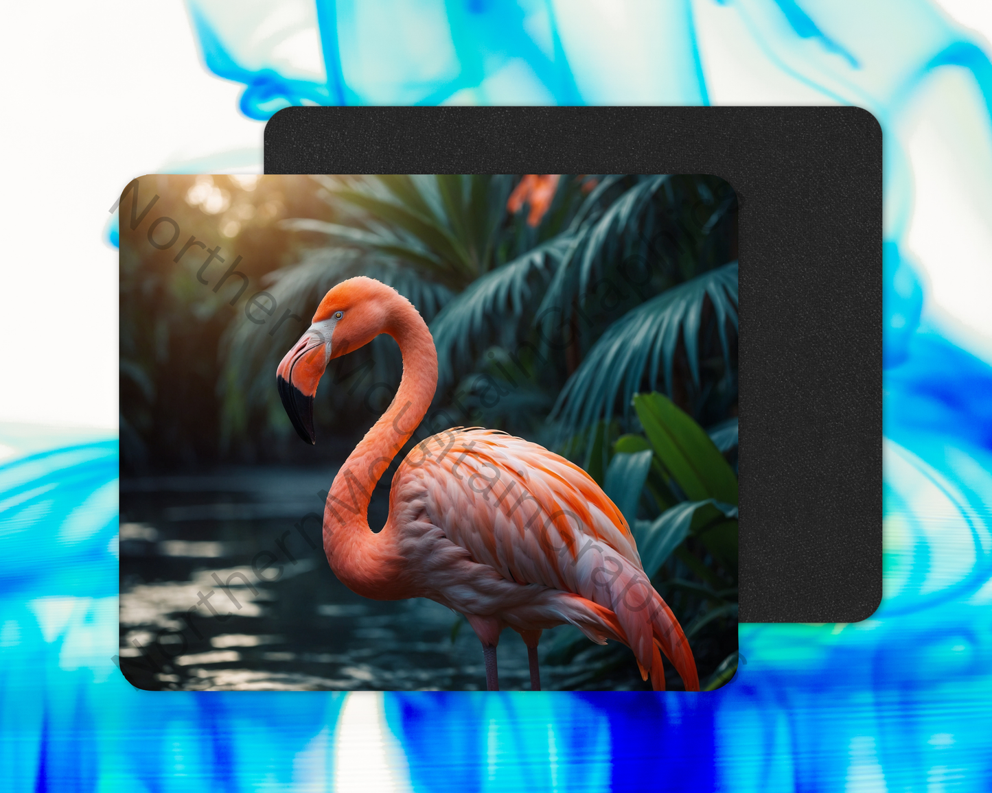 Tropical Lagoon Flamingo Mouse Pad