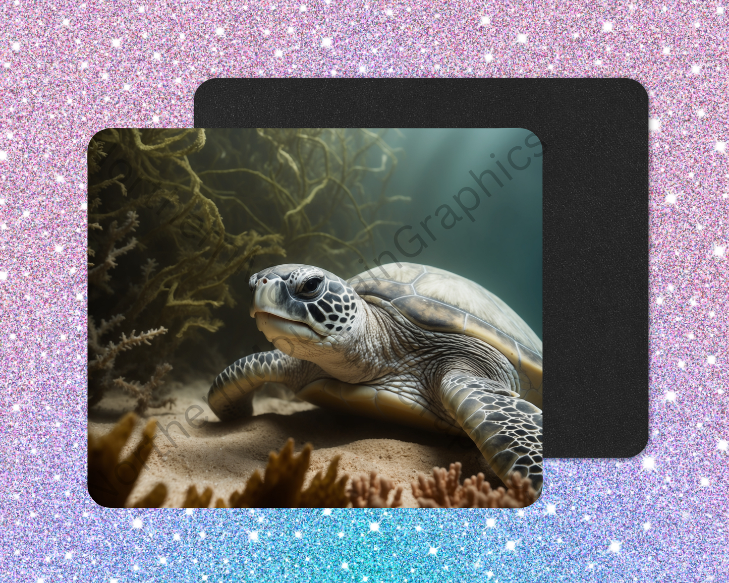 Coral Haven Drifter Sea Turtle Mouse Pad