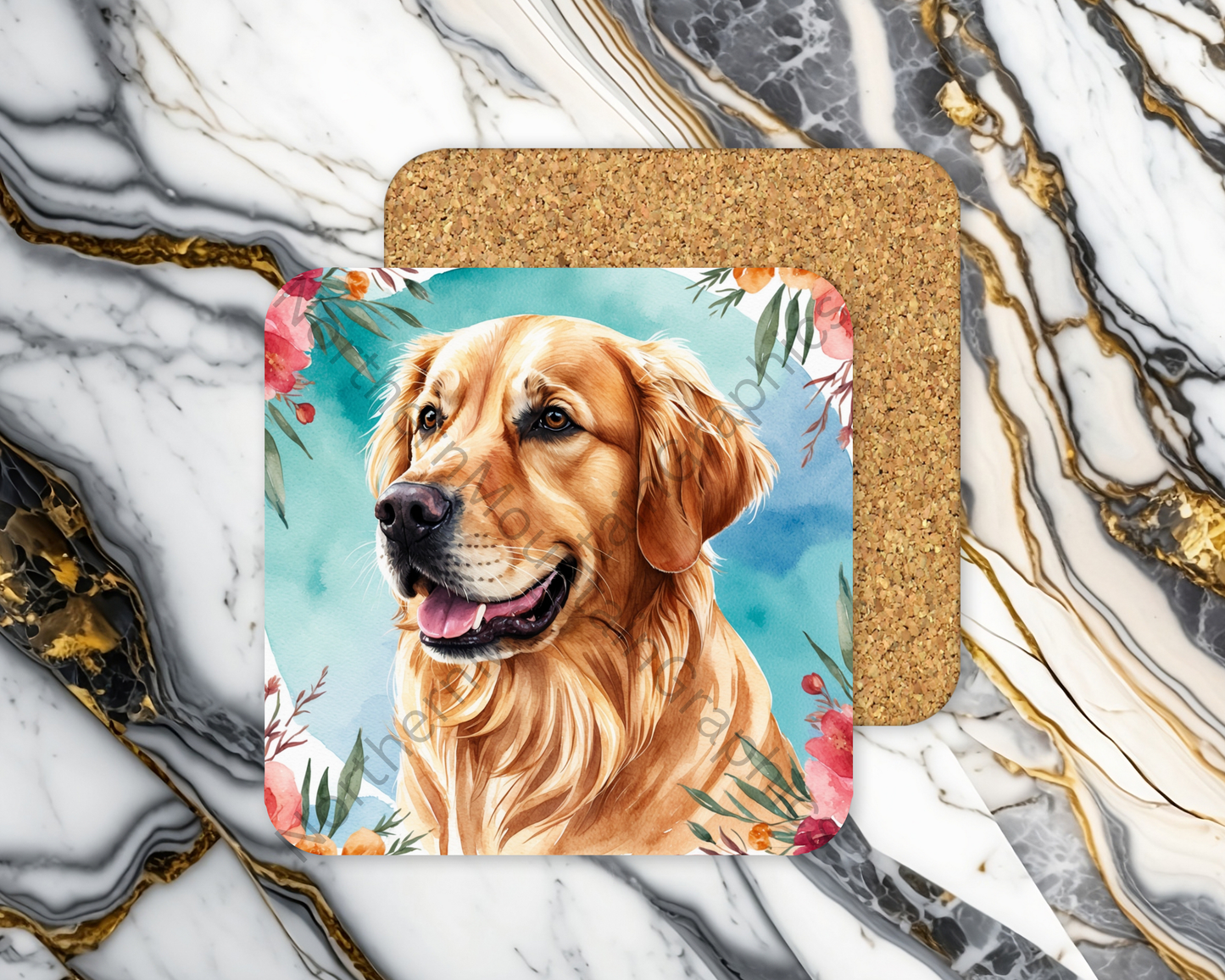 Square Coaster Dog