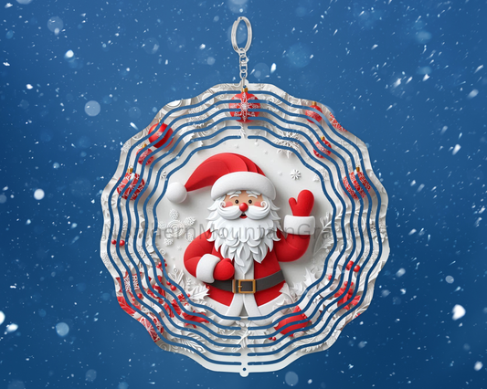 Merry Santa Wishes Wind Spinner