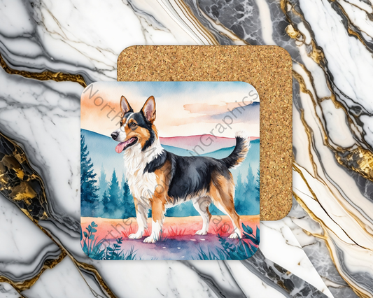 Square Coaster Dog
