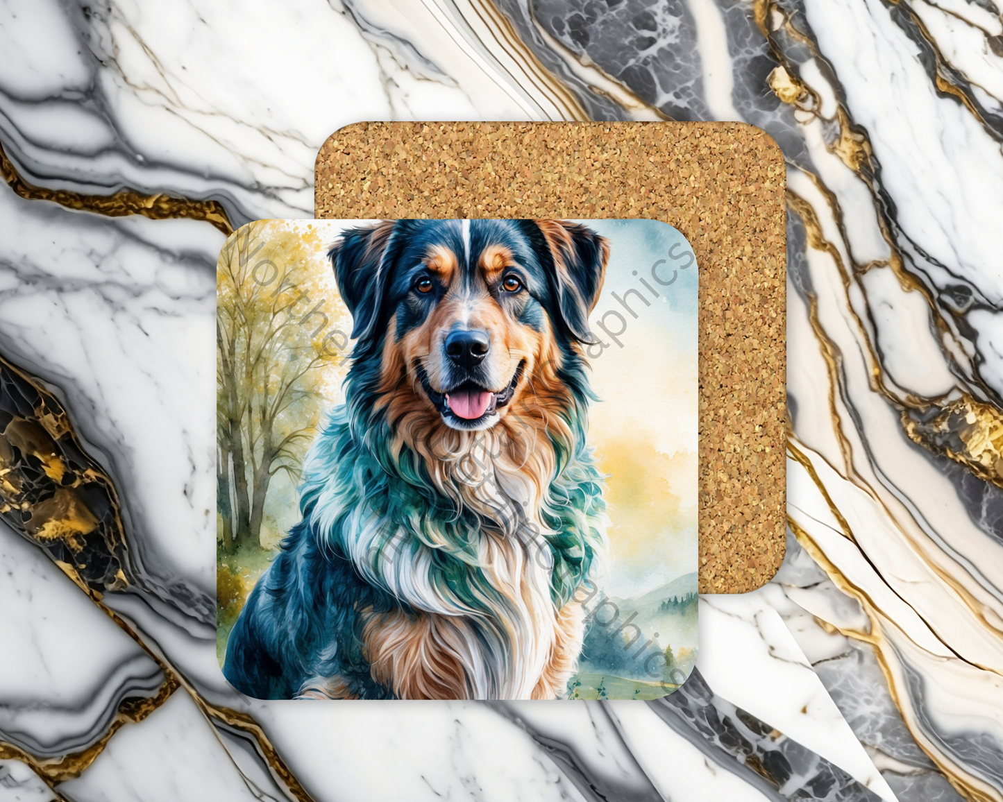 Square Coaster Dog