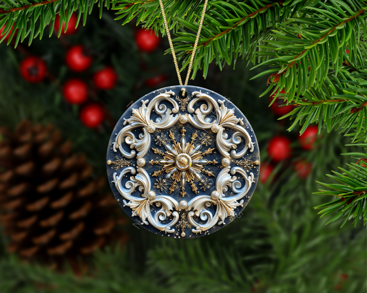 Royal Snowflake Medallion Christmas Ornament