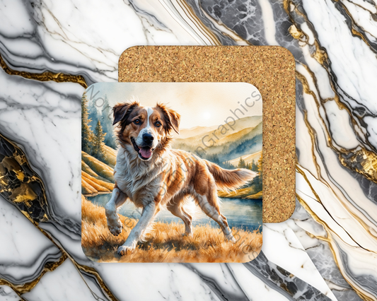 Square Coaster Dog