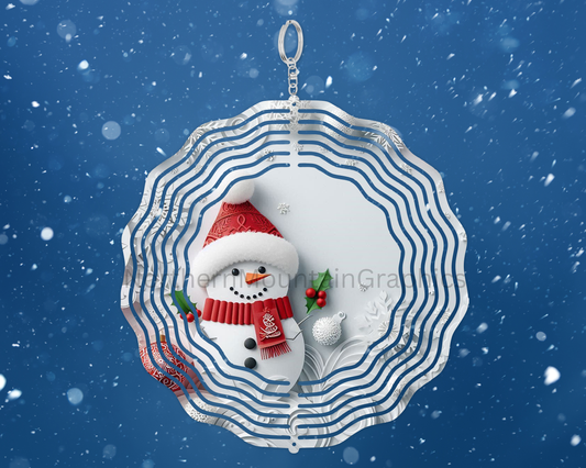 Smiling Snowman Cheer Wind Spinner