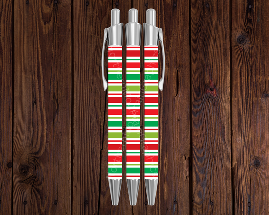 Holiday Stripe Mix Christmas Pen