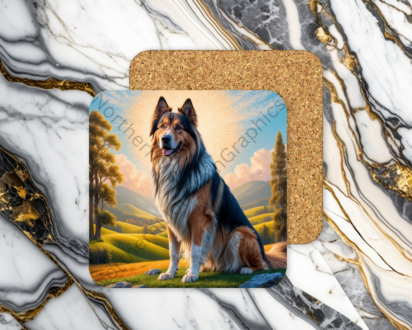 Square Coaster Dog