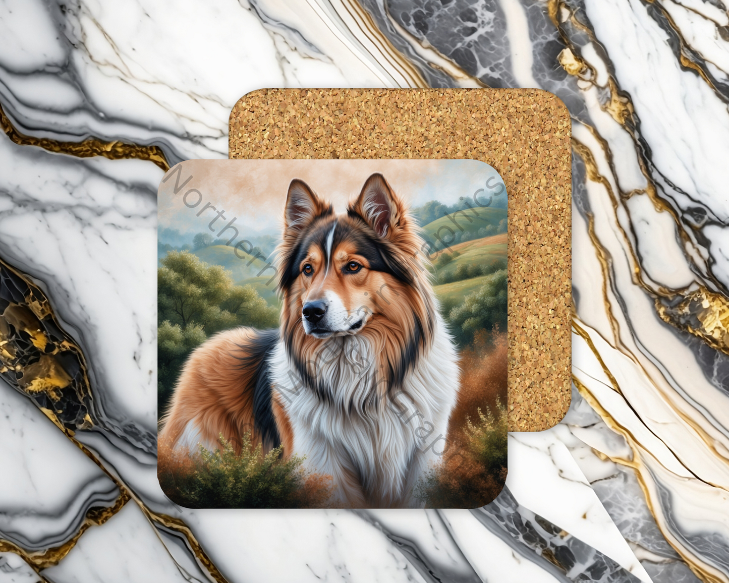 Square Coaster Dog