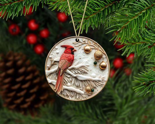 Red Cardinal Winter Christmas Ornament