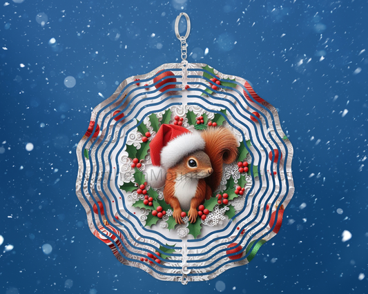 Holiday Squirrel Magic Wind Spinner