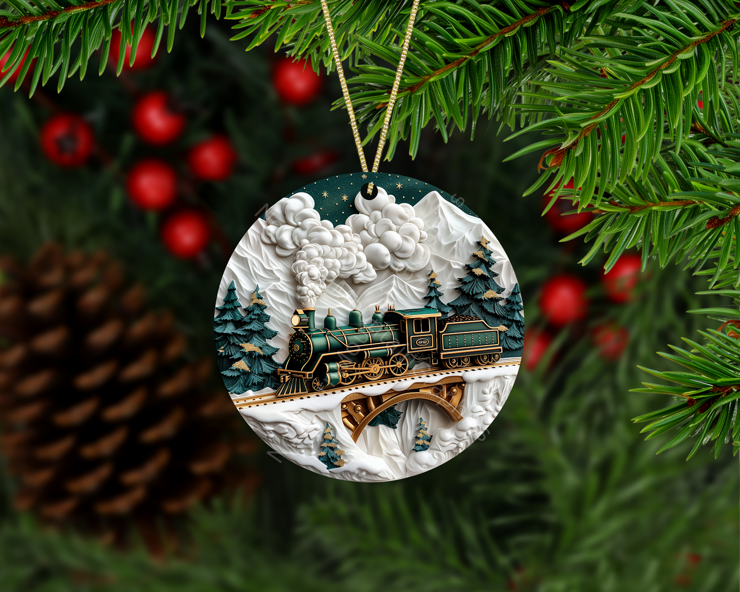 Emerald Mountain Express Christmas Train Christmas Ornament