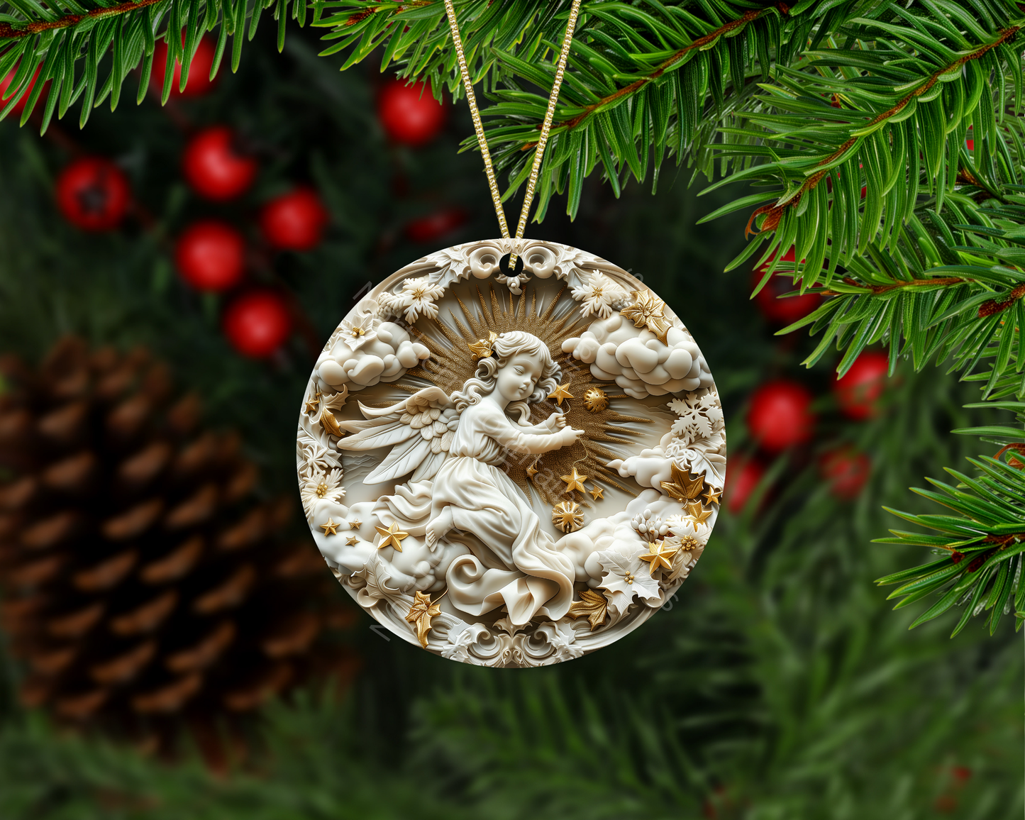 Heavenly Star Angel Christmas Ornament