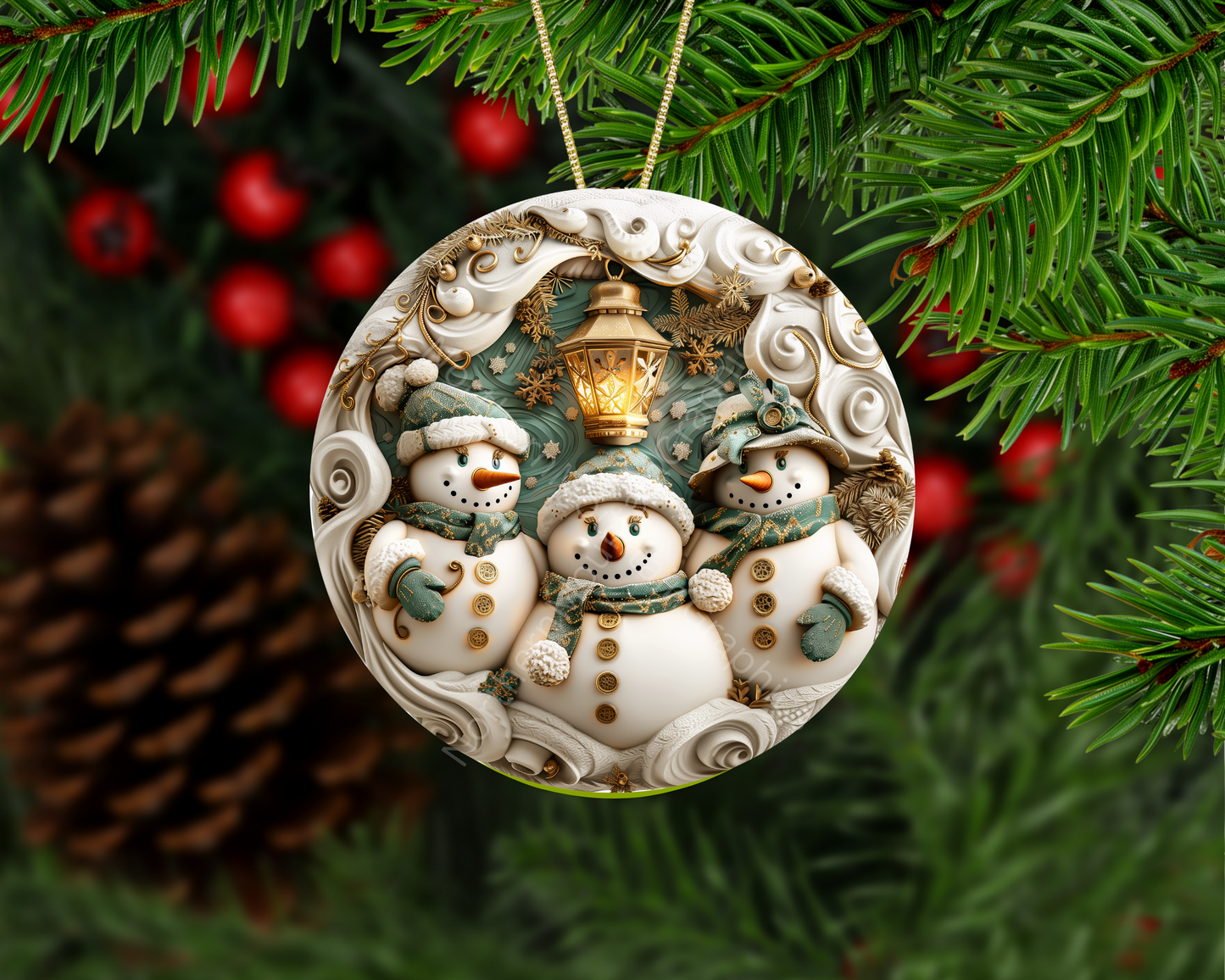 Snowman Trio Christmas Ornament