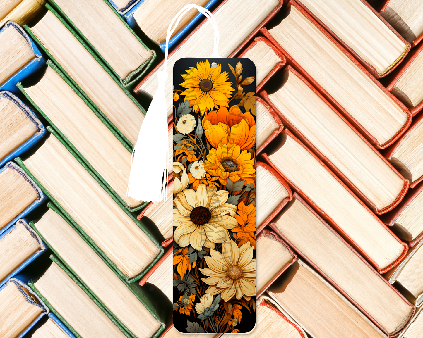 Warm Autumn Floral Bouquet Bookmark