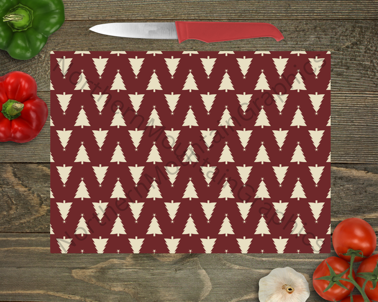 Glass Cutting Board Christmas