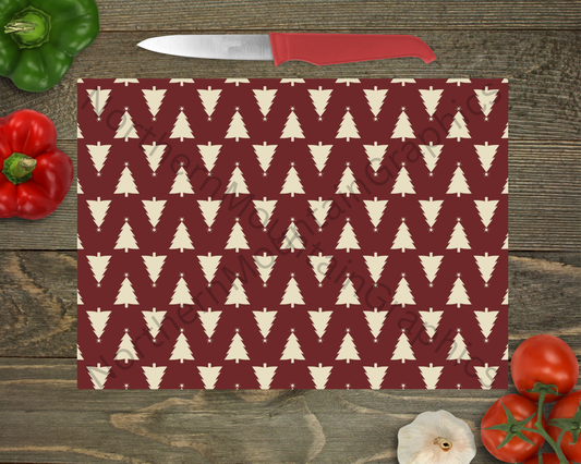 Glass Cutting Board Christmas