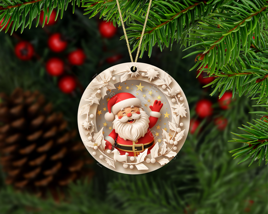 Jolly Santa Christmas Ornament