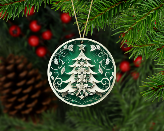 Emerald Winter Tree Christmas Ornament