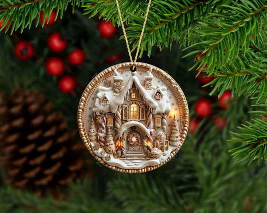 Deluxe Gingerbread Cottage Christmas Ornament
