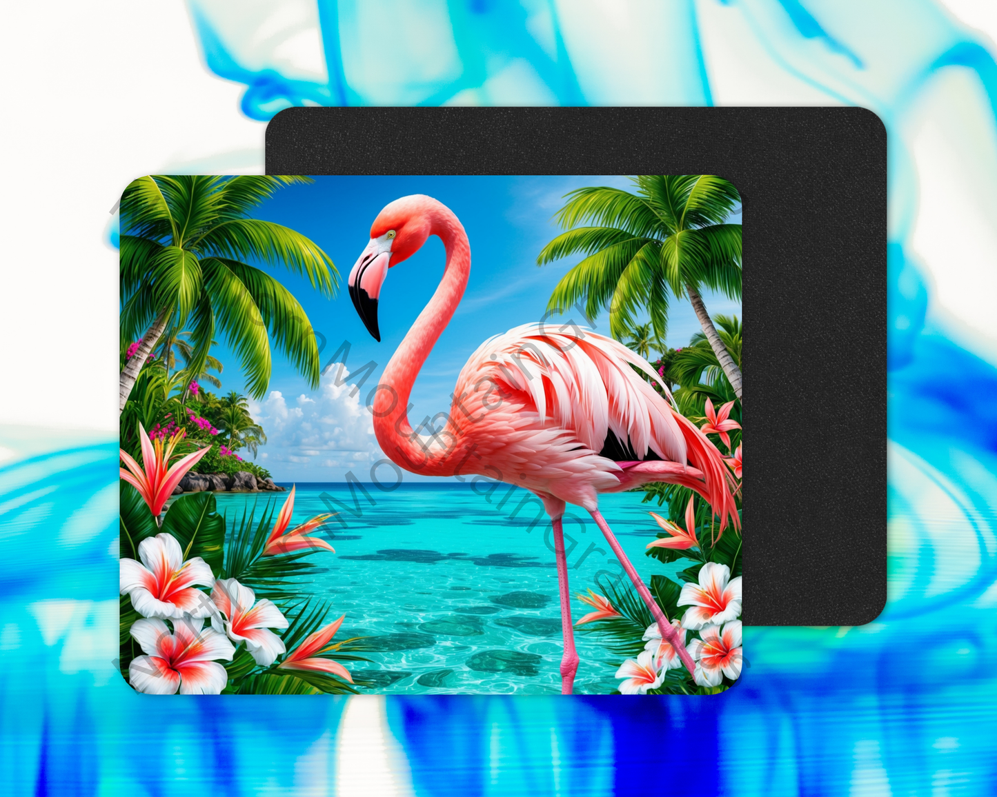 Ocean Breeze Flamingo Mouse Pad