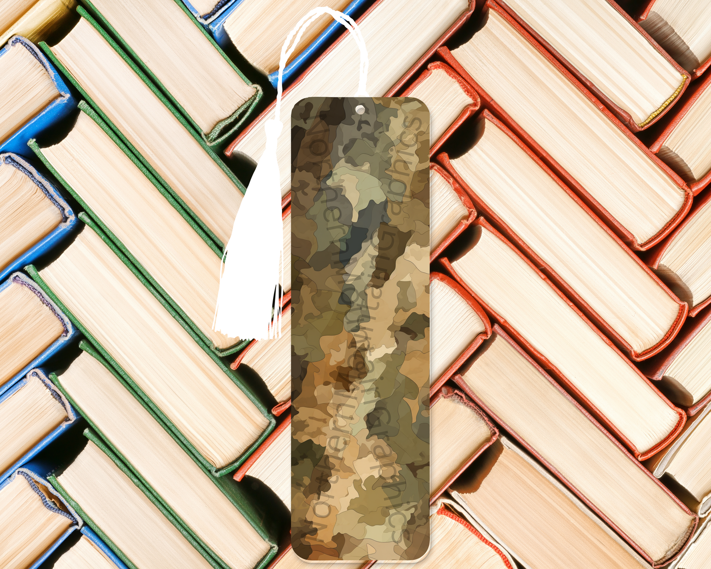 Earth-Tone Leaf Camo Bookmark