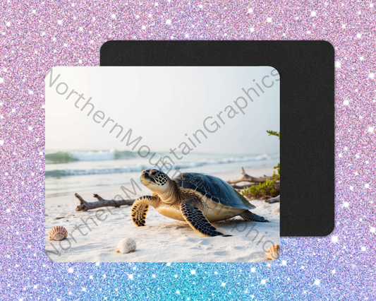 Calm Morning Crawl Sea Turtle Mouse Pad