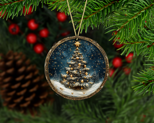 Starlit Forest Christmas Tree Christmas Ornament