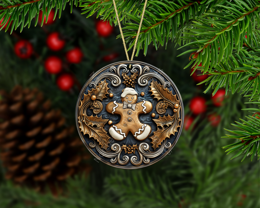 Vintage Gingerbread Man Christmas Ornament