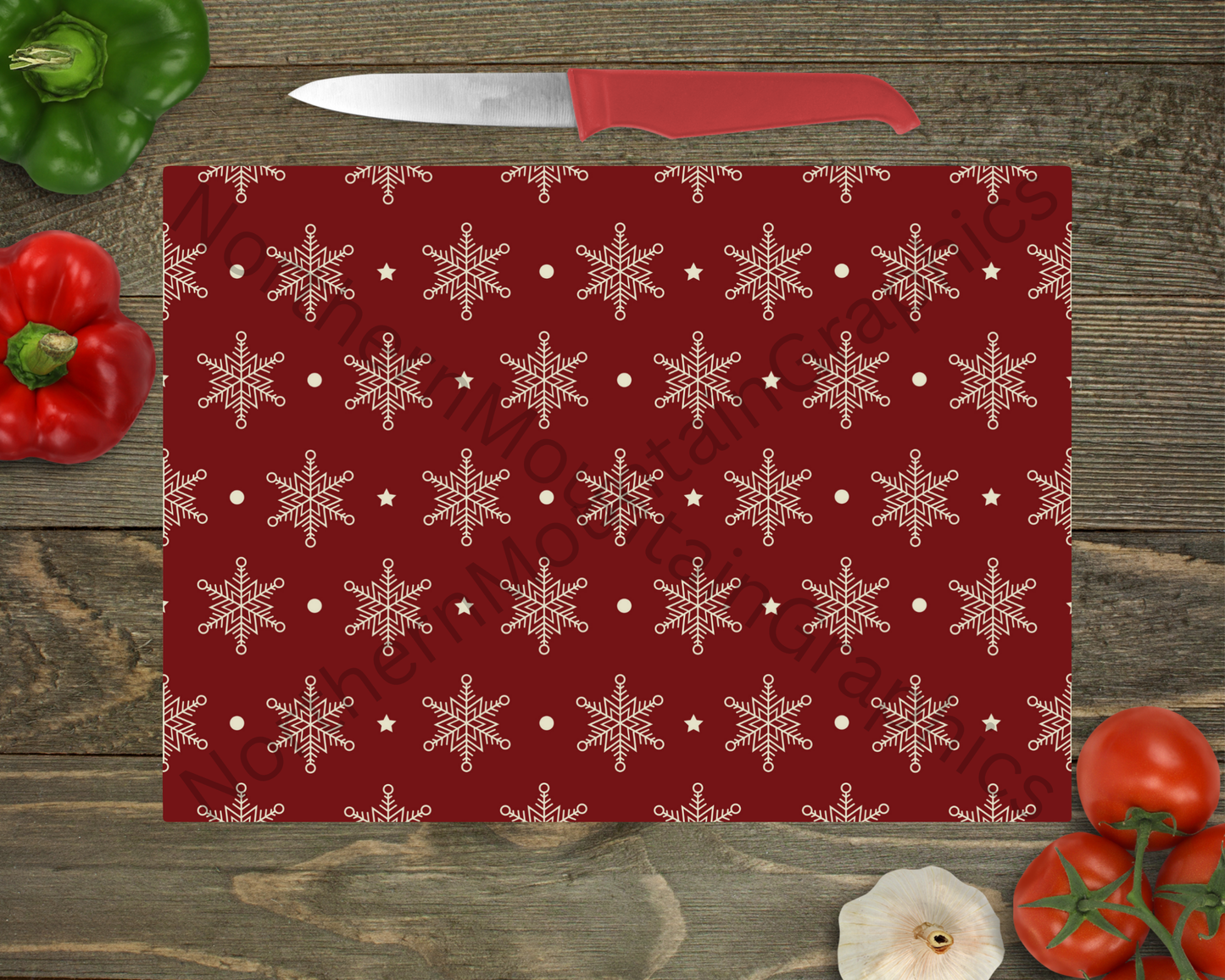 Glass Cutting Board Christmas