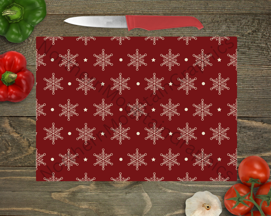 Glass Cutting Board Christmas