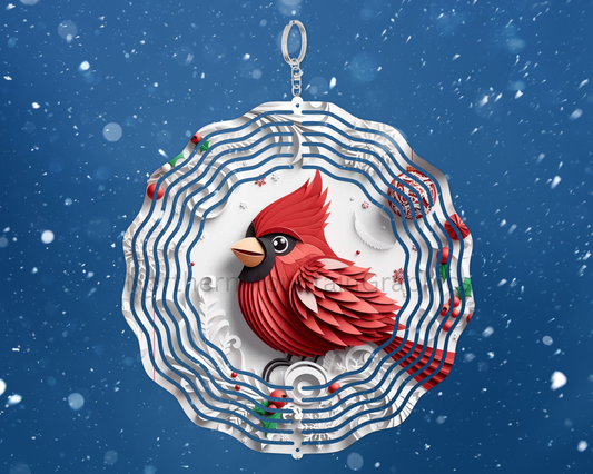 Holiday Cardinal Whimsy Wind Spinner