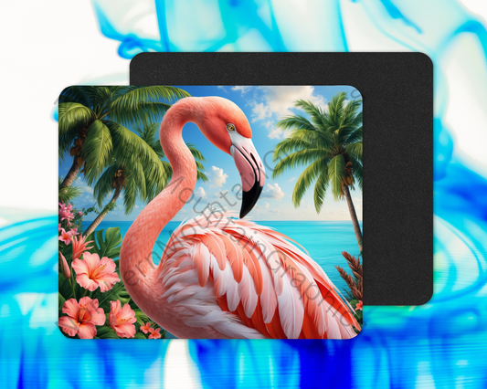 Island Oasis Flamingo Mouse Pad