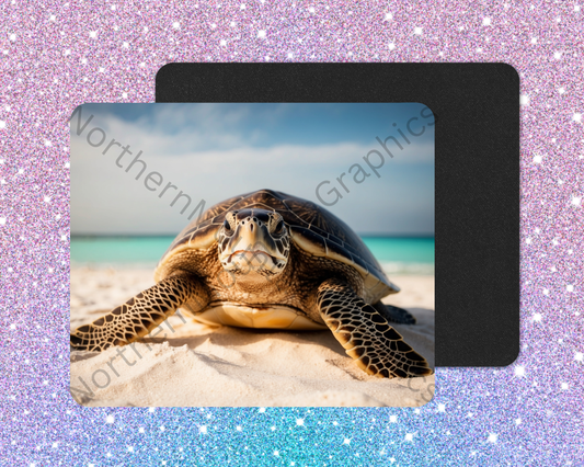 Bright Shore Sea Turtle Mouse Pad