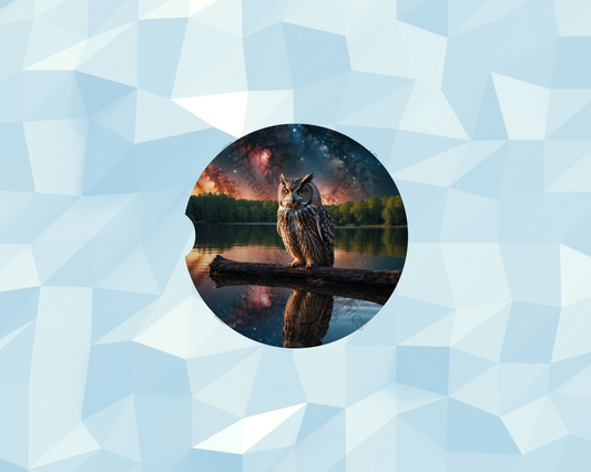 Celestial Lake Owl Car Coaster