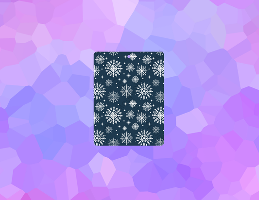 White Snowflakes on Blue Christmas Air Freshener