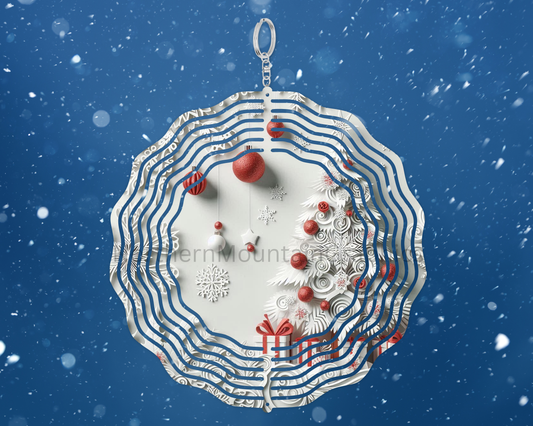 Snowy Christmas Tree Magic Wind Spinner